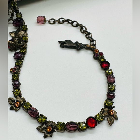 Vintage MARY DEMARCO Crystal  Stone Necklace UNIQUE 💚 - Picture 13 of 17
